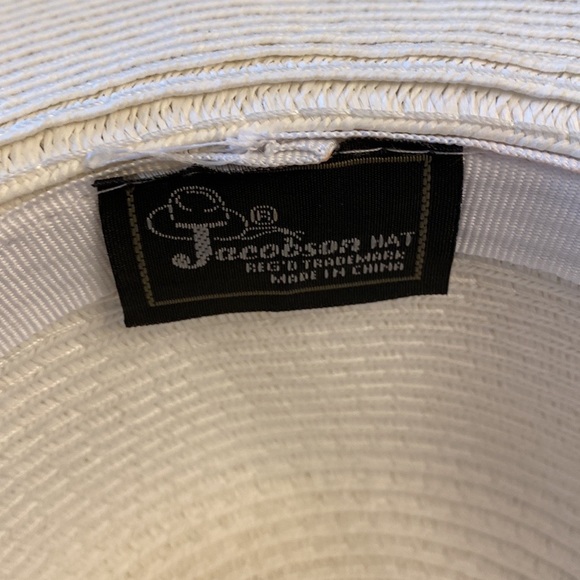 NWT JACOBSON’S | Wide Brim Sun Protection Hat white navy - Picture 5 of 5